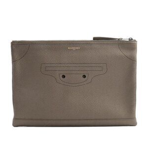 Balenciaga Clutch Leather Greige